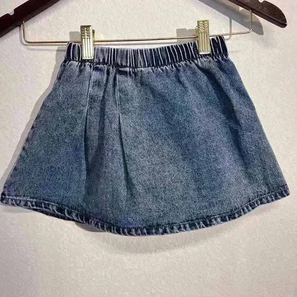 SHEIN Other - Girls size 5 Mini Denim Pleated Side Skirt Elastic Waist/ Trendy